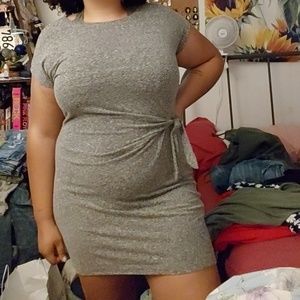 Mini T shirt faux tie dress